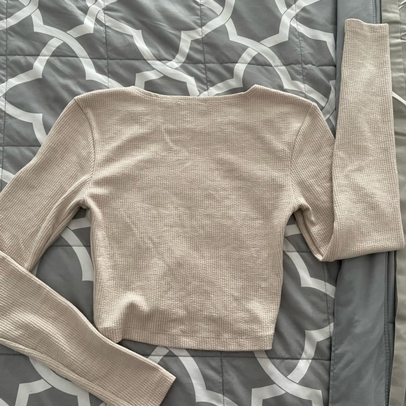 Long sleeve Crop top Zara in tan, beige color size S - Picture 6 of 6